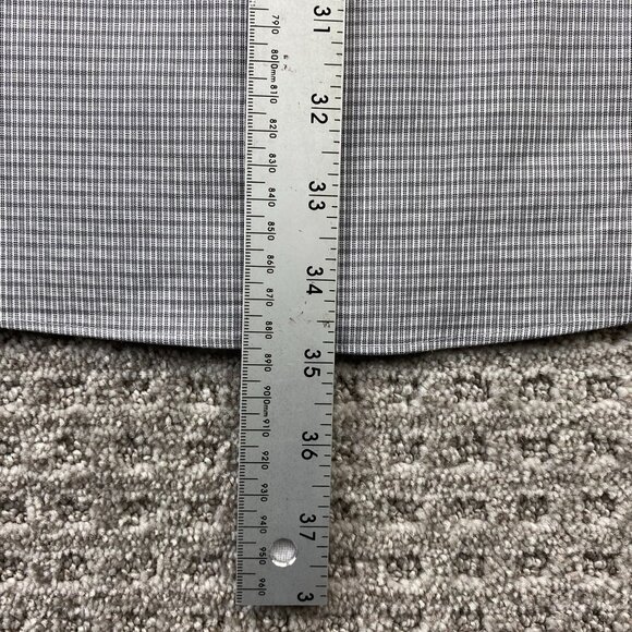 Eddie Bauer Shirt Men Large Tall LT Gray Checkered Button Down Wrinkle Free Polo - Picture 7 of 7